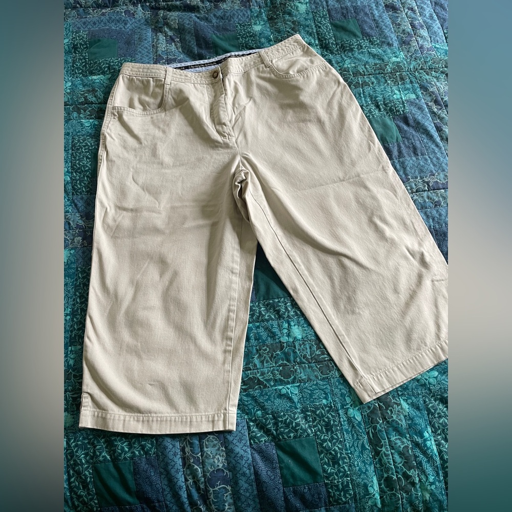 Christopher and Banks Khaki Capris Women's Size 12